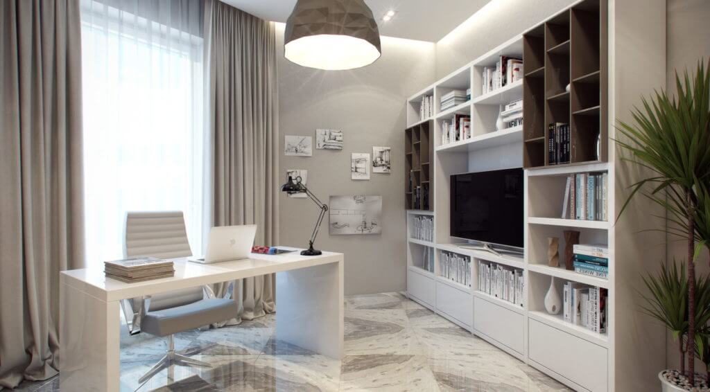 Дизайн интерьера современного кабинета в квартире