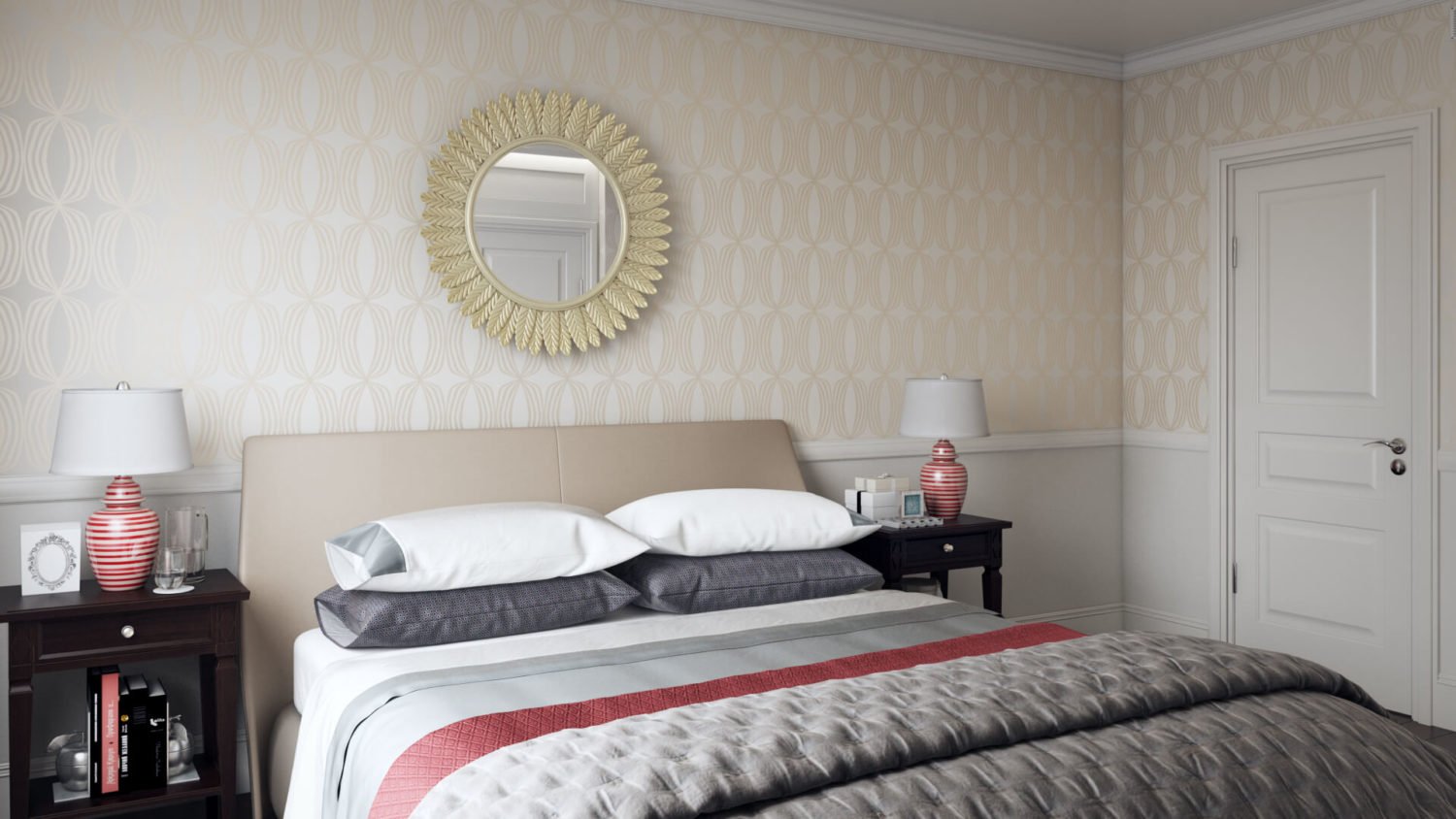 Класичні шпалери у дизайні спальні